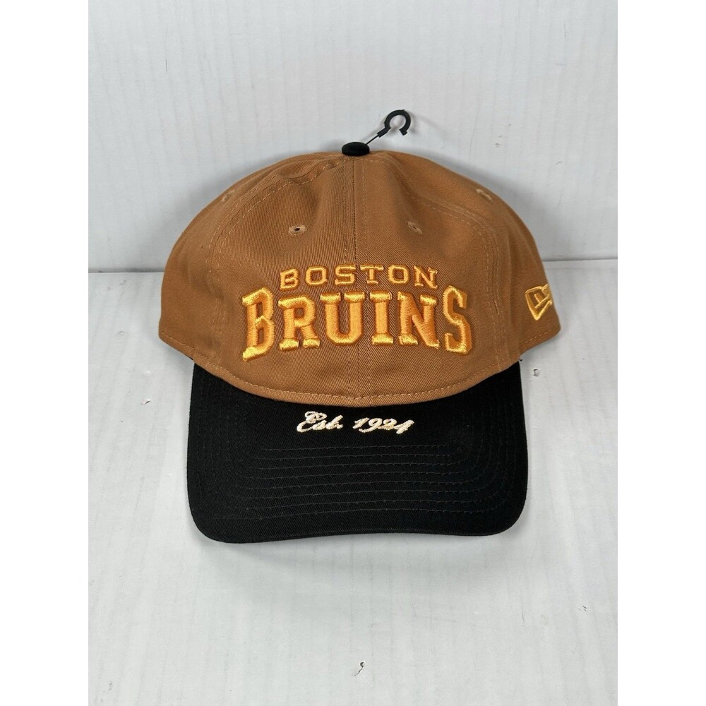 New Era Boston Bruins Bronze 9TWENTY Adjustable Strapback Hat Cap NHL